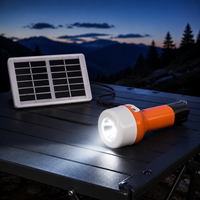 Lanterne solaire de camping avec lampe torche 2400mAh 21 LED, rechargeable par Type-C, lumière d'urgence avec panneau solaire