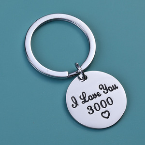 נירוסטה אני אוהב אותך 3000 לב מפתח שרשרת לאוהבי חברה החבר מותאם אישית לוגו מפתח שרשרת כלב תג מפתח טבעות - Product Image 2