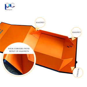 Fabrik-Großhandel Lagerbestand von Hochwertigen Orangefarbenen Magnetischen Tragbaren Faltbaren Geschenkverpackungsboxen mit Individuellem Logo - Product Image 5