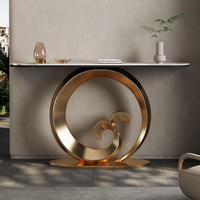 Table d'entrée en métal pour salon, table console moderne nordique en marbre avec tiroir de rangement, meubles de maison à vendre