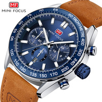 Jam tangan pria fokus MINI 0403G jam tangan pria Chronograph jam tangan pria kedap air jam tangan kuarsa kulit untuk pria
