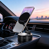 Support de téléphone magnétique pliable à 360 degrés, support de téléphone portable pour voiture avec ventouse pour pare-brise et tableau de bord