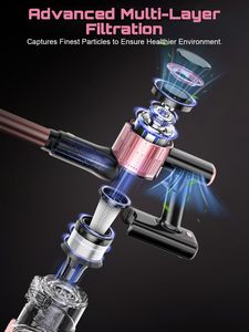 Aspirateur sec sans sac 6 en 1, léger, avec moteur sans balais, pour sols durs, tapis et poils d'animaux - Utilisation en voiture et à l'hôtel - Product Image 3