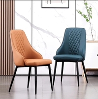 Chaise de salle à manger nordique moderne 2026, stable, en cuir PU, pour appartement, écologique et légère