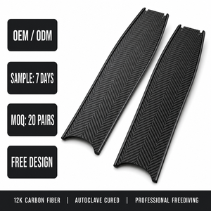 Lames de palmes de plongée en apnée en fibre de carbone 12K, directement de l'usine, lames longues pour la pêche sous-marine, OEM ODM personnalisé - Product Image 1