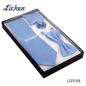 Coffret cadeau de mariage <span class=keywords><strong>Churchill</strong></span> Cravate à motifs blancs et bleus Cravate fine pour costume homme - Product Image 5