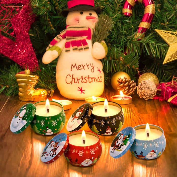 Factory Custom Scented Candle Fragrance Deluxe Soy Christmas Scent Jar  Scented Candle Gift Set For Wedding