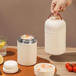 Portable Stainless Steel Soup Warmer <b>Container</b> Insulated Thermal Flask Jar Thermos Cup Lunch Box Set with Spoon <b>Wine</b> Cup - Product Image 1