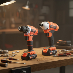 สว่านไร้สาย Vevor 12V ชุดเครื่องมือ 2 ชิ้น แบตเตอรี่ 2.0Ah ชุดเจาะแบบปรับความเร็วได้พร้อมหัวจับดอกสว่านแบบไม่ใช้กุญแจ - Product Image 2