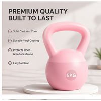 Kettlebell de fitness avec logo personnalisé, poids durable au toucher doux, 5 kg, revêtement vinyle, pour équipement de salle de sport
