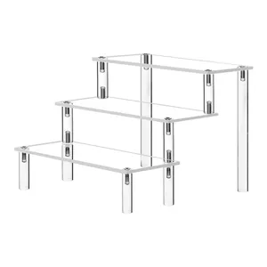 透明三层展示架纸杯蛋糕架食品甜品架系列化妆品香水组织者产品桌面丙烯酸