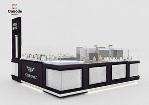 Refined Wood & Gold Perfume Display Cabinets | Custom Kiosks with Full Store Design Solutions for Malls & Retailers - Product Image 4