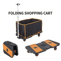 Chariot pliant léger, chariot utilitaire pliable, chariot à main portable avec roues, caisse roulante robuste pour usage commercial