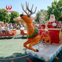Train miniature de Noël en plein air sur rail, jouet électrique Père Noël pour parc d'attractions, en promotion