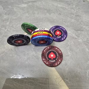 Jetons de <span class=keywords><strong>poker</strong></span> EPT européens 100 % céramique de haute qualité, 10G, impression intégrale, 39 mm, pour tournois, <span class=keywords><strong>casino</strong></span>, jeux de hasard, <span class=keywords><strong>Monte</strong></span> <span class=keywords><strong>Carlo</strong></span>, durables - Product Image 1