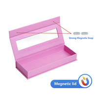 Magnetische Aufbewahrungsbox für Aufklebenägel mit individuellem Logodruck, durchsichtigem PVC-Fenster, stabile Box für künstliche Nägel, Maniküre-Geschenkverpackung