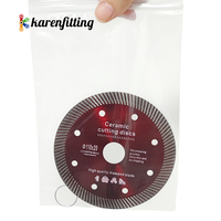 Lame de scie turbo à bord continu ultra-mince en diamant rouge pour la découpe du granit, accessoires d'outils électriques, longue durée de vie, OEM personnalisable