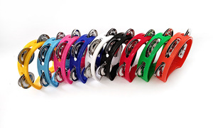 Wholesale Orff Percussion <b>Instrument</b> Colorful Plastic Single-Row Hand Shaking Bell <b>Musical</b> <b>Instrument</b> Tambourine for Kids - Product Image 2