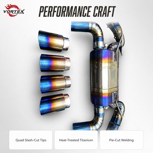 ระบบท่อไอเสียแบบ Catback ยี่ห้อ Vortex Titanium สำหรับ BMW M2 M2C F87 N55 3.0T ปี 2014-2019 ปลายท่อแบบ Quad Tip สีฟ้าผ่านการอบชุบด้วยความร้อน พร้อมชุดยึดติดตั้ง - Product Image 4
