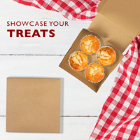 Boîte à friandises en kraft recyclable en gros, pliable avec base à fermeture automatique, pour pâtisseries variées