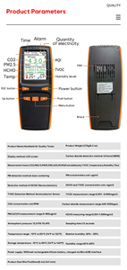 10'u 1 arada Çoklu Gaz Hava Kalitesi Ölçer PM1.0/2.5 Toz Parçacık Dedektörü Plastik Pil Veri Depolama İndirme Desteği Ev Otel - Product Image 6