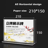 Support d'affichage publicitaire A4/A5/A6, stable et durable, support de menu de table en forme de T, porte-panneau en acrylique