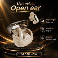 Écouteurs sans fil à clip ouvert Bluetooth V5.4 avec contrôle tactile et audio stéréo pour le sport et l'usage quotidien