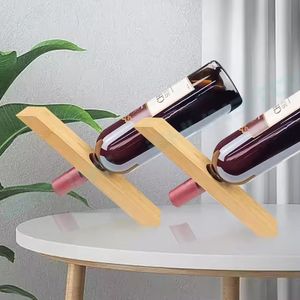 ชั้นวางขวดไวน์ไม้ไผ่แบบลอยตัว ดีไซน์สร้างสรรค์ สำหรับจัดเก็บและตกแต่งบ้านอย่างเรียบง่าย ใช้สำหรับโชว์เครื่องดื่ม - Product Image 2