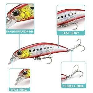 Mini leurres de pêche méné 60s 6.5g Ryuki artificiel basse nageur évier matériel de pêche crochets truite manivelle appât dur - Product Image 6