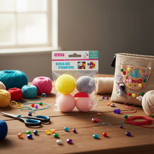 Pompon ILAN 4.0 Cm Colore Pesca, Materiali per Artigianato - Product Image 2