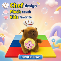 Porte-clés Capybara en peluche mignon de 12 cm avec chapeau de chef, pendentif Biscuit de Boulanger, direct usine, prix de gros pour jeux d'arcade