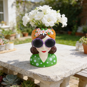 Maceta Decorativa con Forma de <span class=keywords><strong>Cabeza</strong></span> de <span class=keywords><strong>Mujer</strong></span> Creativa, Adorno de Resina con Forma de Busto de Dama para Decoración de Interiores y Exteriores - Product Image 1