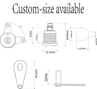 Cylindre de serrure haute sécurité 32 mm en alliage de zinc, corps en fer, clé anti-crochetage en laiton pour coffre-fort électronique, ouverture d'urgence