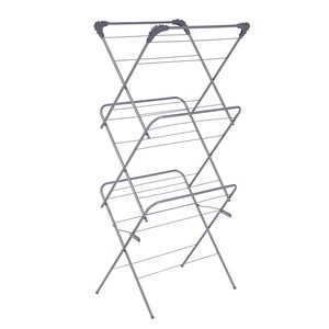 איכות העליון 3-שכבות הביתה ברזל מתקפל בגדים לייבוש מתכת מייבש בגדים מתלה - Product Image 1