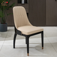 Ensemble de 6 chaises de salle à manger en cuir véritable italien de luxe moderne, structure en bois massif, dossier écologique haut de gamme, métal, hôtel, appartement