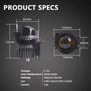 SANVI AIF09 App - Faro Antiniebla LED de 3 Pulgadas con Lente Tricolor, Proyector de Luz Antiniebla, Luces de Conducción LED de Luz Alta y Baja para Honda <span class=keywords><strong>Toyota</strong></span> - Product Image 4