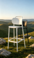 Chaise de bar moderne de luxe en plastique PP, écologique, durable, légère, idéale pour les restaurants, les bars à domicile, les bureaux et les salles à manger