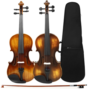 Violon en bois massif IRIN pour étudiants 4/4, directement de l'usine, finition naturelle claire / brillant vintage avec étui et archet pour la vente en gros - Product Image 3