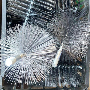 Brosse de nettoyage de cheminée ronde de 6 pouces en fil galvanisé, <span class=keywords><strong>kit</strong></span> de balayage de cheminée avec double tige pour le nettoyage des conduits et des tuyaux - Product Image 4