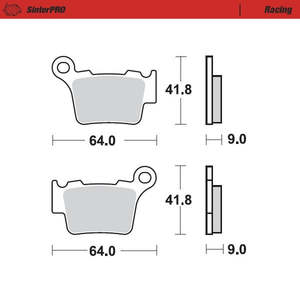 Moto Master para KTM SX 150 09-22 Nuevas almohadillas traseras de carreras - Product Image 1