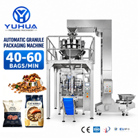 Machine d'emballage VFFS entièrement automatique pour aliments pour animaux, riz, céréales, ciment, sacs en plastique, 10g, 1kg, 5kg, 20kg, 30kg, 50kg