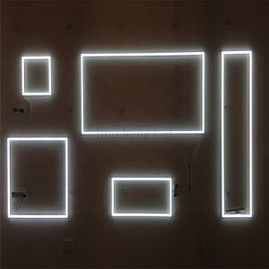 Hot China produit en gros <span class=keywords><strong>immobilier</strong></span> lumière panneau cadre panneau rectangle suspendu led panneau lumière blanc cadre pendentif - Product Image 5