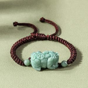 Bracelet en Jade Ajustable Pixiu en Jadeite Naturelle, Tressage Haut de Gamme, pour Hommes et Femmes, Vente en Gros SL22 - Product Image 2