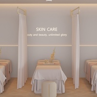 Rideau de séparation de salon de beauté multicolores en forme de U, rideaux de traitement de santé, rideau de lit de beauté avec poteaux et anneaux