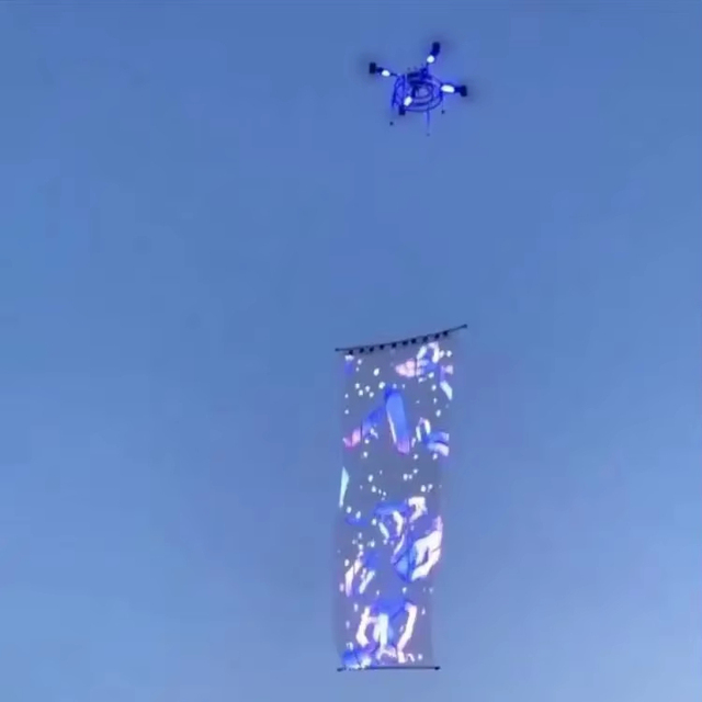 P25 Full Color Waterproof IP65 Drone LED Light Show High Quality Flying Digital Projection for Advertising and Hologram Displays