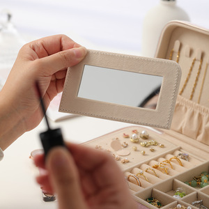 Scatola Porta <span class=keywords><strong>Gioielli</strong></span> Multifunzione in Velluto per Ragazze, con <span class=keywords><strong>Specchio</strong></span> Quadrato per Anelli, Collane, Orecchini, Orologi, Confezione Regalo per <span class=keywords><strong>Gioielli</strong></span> all'Ingrosso - Product Image 3