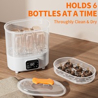 Esterilizador y Secador de Biberones Eléctrico de Metal de Gran Capacidad, 2 en 1, Esterilizador Automático a Vapor