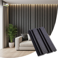 Panneau mural PS de style coréen haut de gamme, imperméable, à lattes en charbon de bois, panneau à lamelles 3D pour la décoration intérieure du plafond