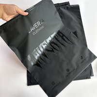 Sacs d'Emballage Personnalisés Noirs pour Vêtements (T-shirts, Maillots de Bain) avec Fermeture Éclair Coulissante, Finition Mate Givrée et Impression de Logo – Sacs Plastiques Refermables