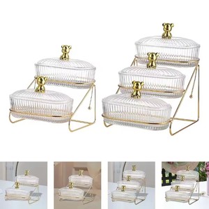 Conteneur de rangement décoratif transparent pour la maison, assiettes à collation, plat à salade de fruits secs, pour noix, bonbons, apéritifs, collations de fête - Product Image 6